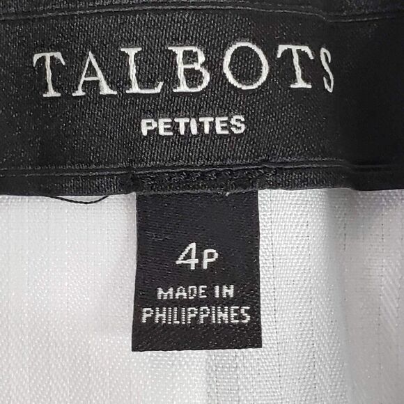 Talbots Blazer Women's Size 4 P Petite Black White Gingham Linen Jacket - Picture 8 of 12